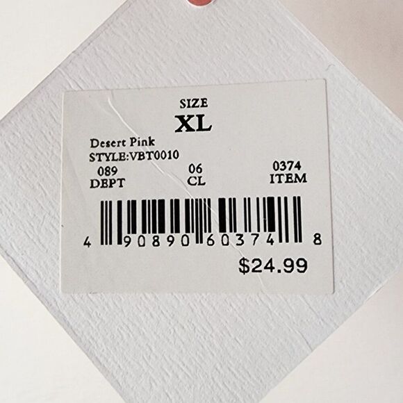 Vanilla Beach Scalloped Bikini Swim Top | Hot Pink Halter Tie Neck Ruched NWT - Picture 8 of 9